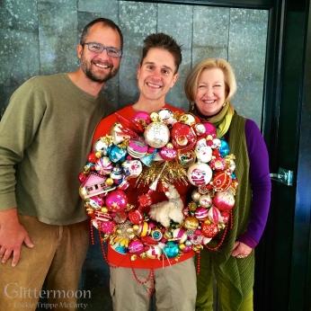 Josh and Brent, the Fabulous Beekman Boys, with me in their store, Beekman 1802 Mercantile, Sharon Sprigns, NY. I made this wreath especially for them to hanf in the shop for Holiday 2014. I also made wreaths which were featured on the Beekman1802.com holiday website. So exciting!