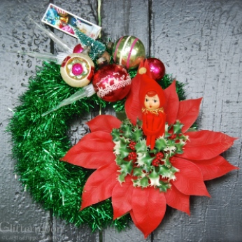Pixie Poinsettia mini wreath - $65 *SOLD *