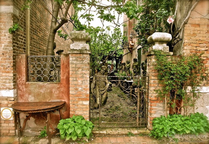 Mysterious courtyard on the island of Torcello in the Venetian Lagoon